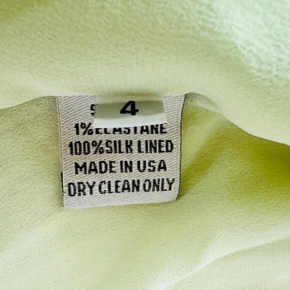 Lela Rose Chartreuse Yellow Maxi Dress Size 4 Silk Formal Wedding High Neck - Picture 6 of 10